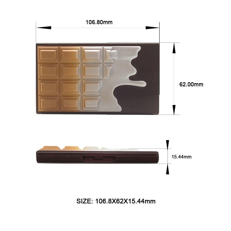 Y330 Sweet Chocolate paleta de sombras de ojos de gran volumen de dos colores piezas decorativas personalizadas